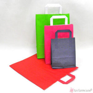 χάρτινες τσάντες με πλακέ χεράκι σε πολλά χρώματα