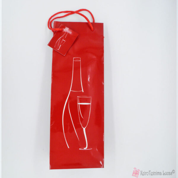 Κόκκινο: Χάρτινη τσάντα για ποτά