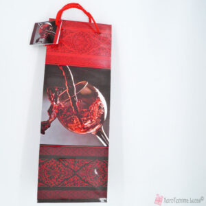 Κόκκινο ποτήρι: Χάρτινη τσάντα για ποτά