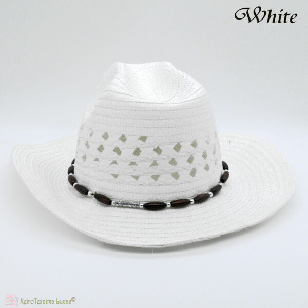 Λευκό ψάθινο καπέλο