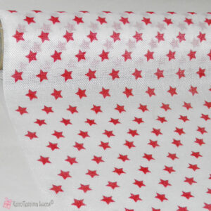 Λευκό ύφασμα με κόκκινα αστέρια