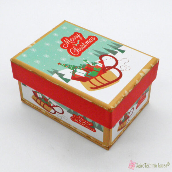 Χριστουγεννιάτικο κουτί με έλκηθρο Merry Christmas
