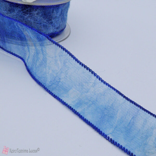 Μπλε οργάντζα κορδέλα με ίνες