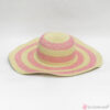 Γυναικείο ψάθινο καπέλο με ροζ ρίγες