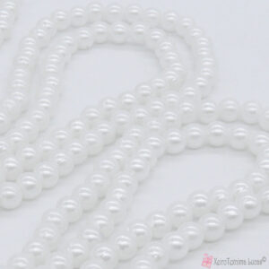 Λευκές πλαστικές χάντρες - πέρλες