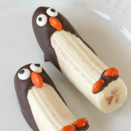 Βρώσιμοι πιγκουίνοι: μπανάνα και σοκολάτα