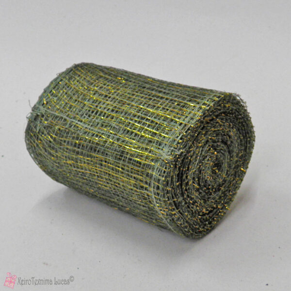 πράσινο και χρυσό κορδέλα δίχτυ σιναμάι