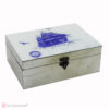 Ξύλινο κουτί με μπλε καράβι