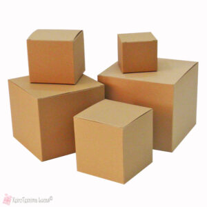 Κραφτ τετράγωνα πτυσσόμενα χάρτινα κουτιά