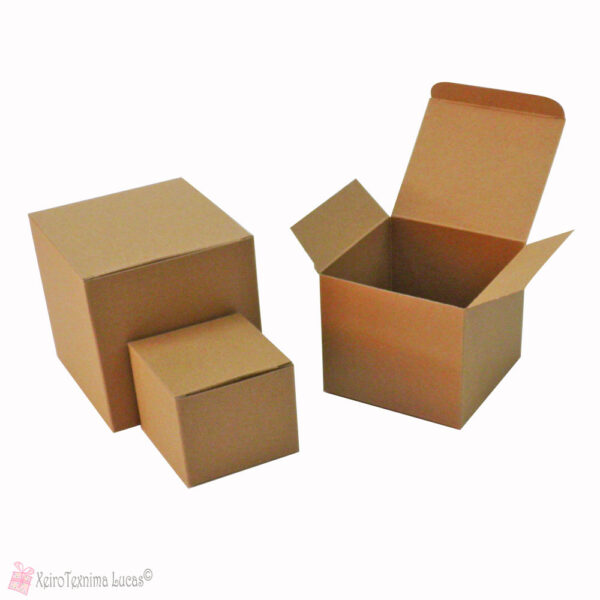 Κραφτ τετράγωνα πτυσσόμενα χάρτινα κουτιά