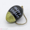 Μαύρα πλαστικά διακοσμητικά αυγά Happy Easter με χρυσόσκονη σε σετ6 τεμαχίων.