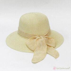 Εκρού - μπεζ, γυναικείο ψάθινο καπέλο