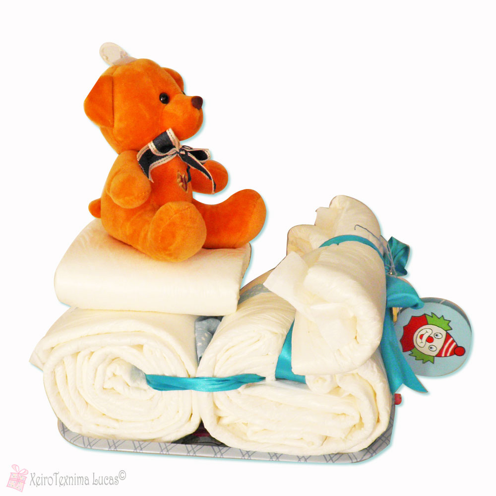 Diaper Cake "μηχανάκι" για νεογέννητο αγοράκι