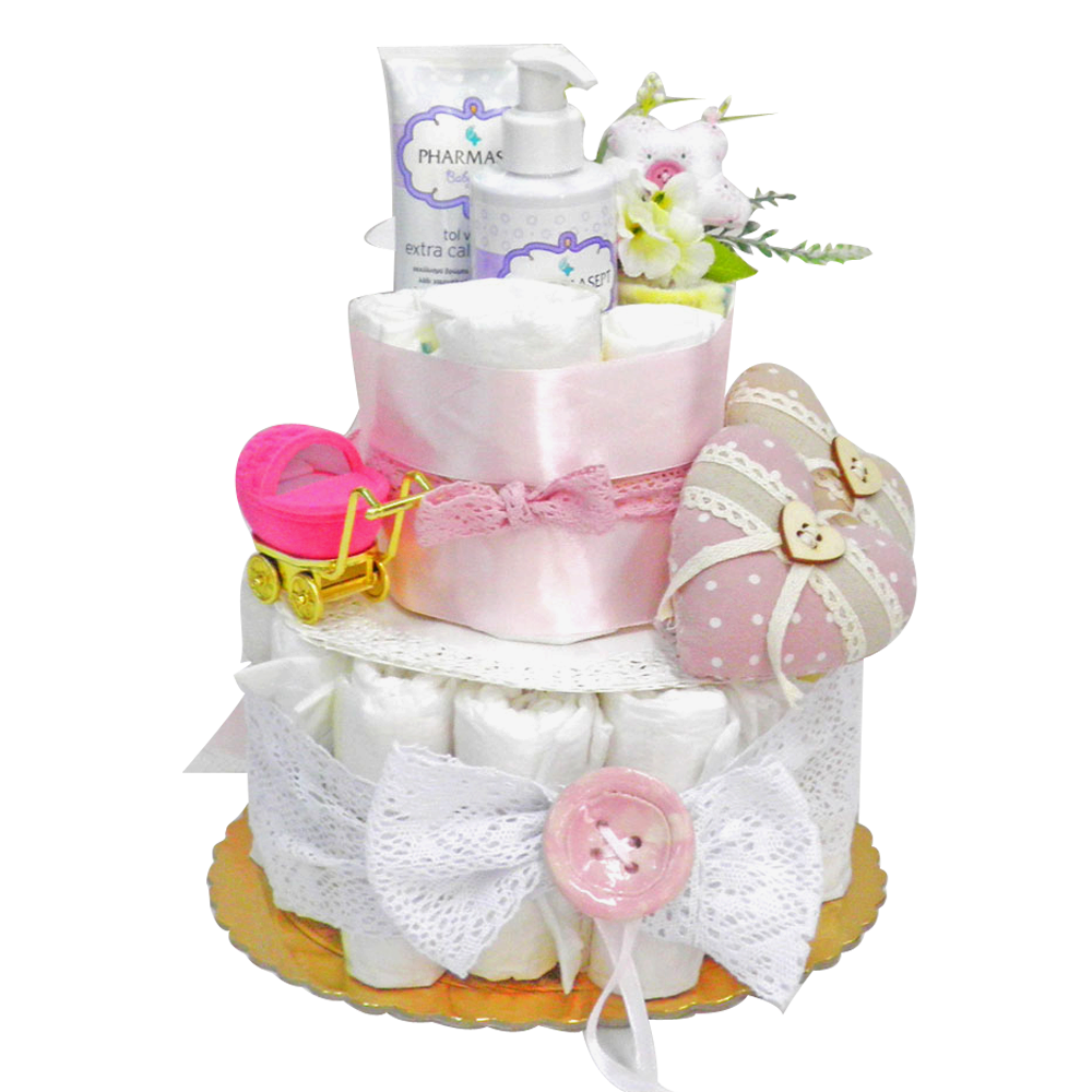 Diaper Cake για νεογέννητο κοριτσάκι