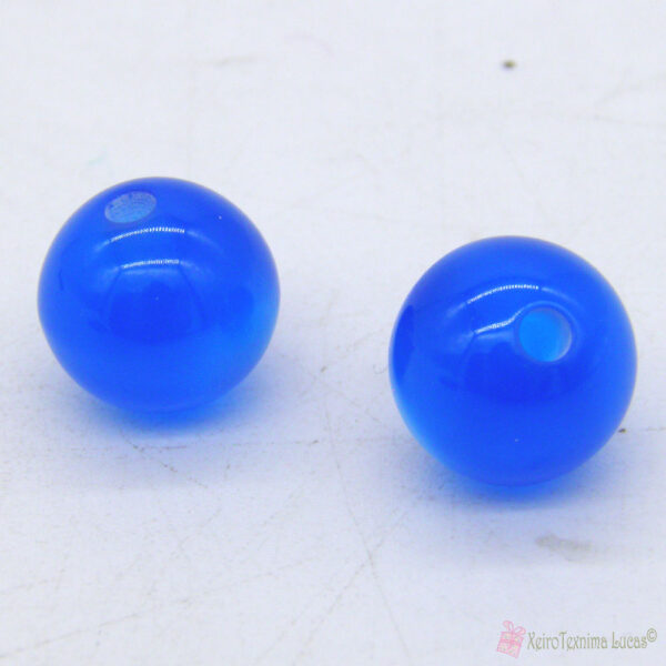Γαλάζιες ακρυλικές χάντρες 10mm