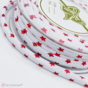 Άσπρο διακοσμητικό κορδόνι με κόκκινα αστεράκια