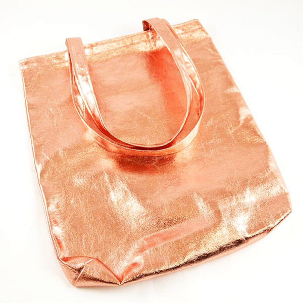 τσάντα για ψώνια σε ροζ χρυσό - χάλκινο χρώμα