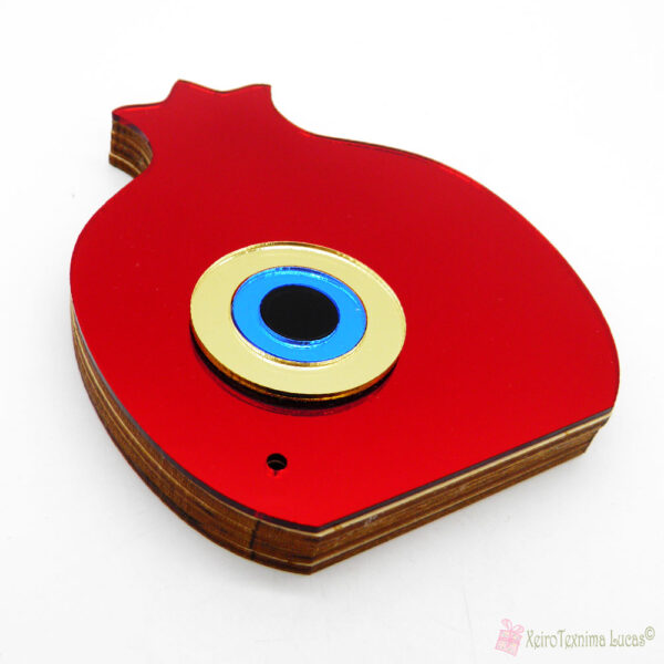 Plexiglass κόκκινο επιτραπέζιο ξύλινο ρόδι με μάτι 12cm
