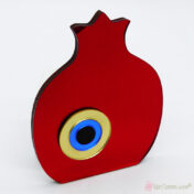 Plexiglass κόκκινο ξύλινο ρόδι με μάτι 12cm