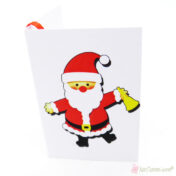 χριστουγεννιάτικη κάρτα με Άγιο Βασίλη με καμπανάκι