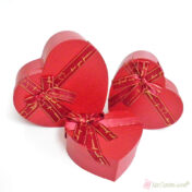 Κόκκινο χάρτινο κουτί καρδιά με κορδέλα love you for ever