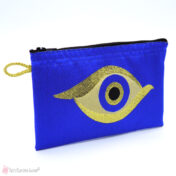 Μπλε πορτοφόλι με χρυσό μάτι