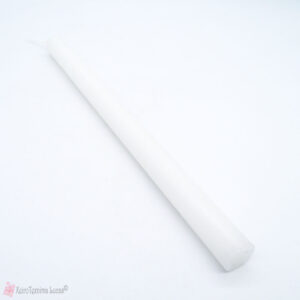 Λευκή στρογγυλή πασχαλινή λαμπάδα 30cm