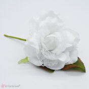 Άσπρο υφασμάτινο τριαντάφυλλο με δαντέλα