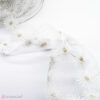 Δαντέλα, πολυεστερική λευκή διάφανη κορδέλα με μαργαρίτες