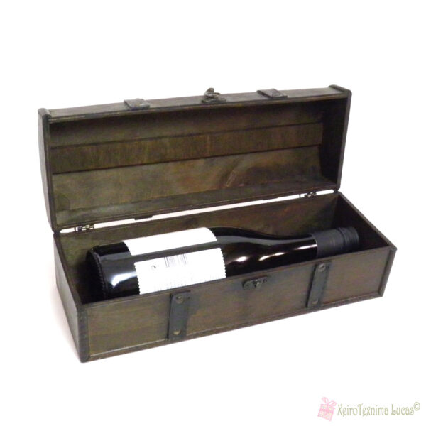Ξύλινο κουτί για μια φιάλη κρασιού