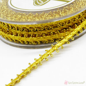 Χρυσή μεταλλική δαντέλα κορδέλα 1cm*9meters
