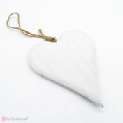 Λευκή ξύλινη καρδιά 11*13.5cm
