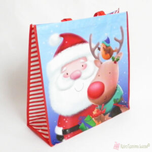 Χριστουγεννιάτικη τσάντα πολλαπλών χρήσεων με Άγιο Βασίλη και ελαφάκι