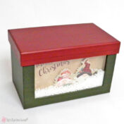 Πράσινο χριστουγεννιάτικο κουτί με διαστάσεις 8*10cm και ύψος 11cm - Merry Christmas