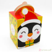Χριστουγεννιάτικο χάρτινο κουτί με πιγκουίνο