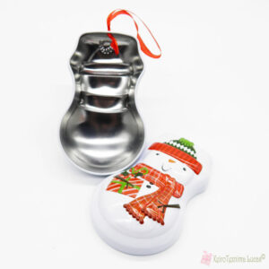 Μικρό μεταλλικό χριστουγεννιάτικο κουτί χιονάνθρωπος