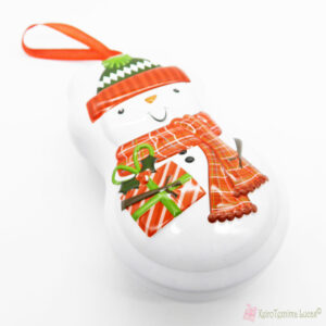 Μικρό μεταλλικό χριστουγεννιάτικο κουτί χιονάνθρωπος