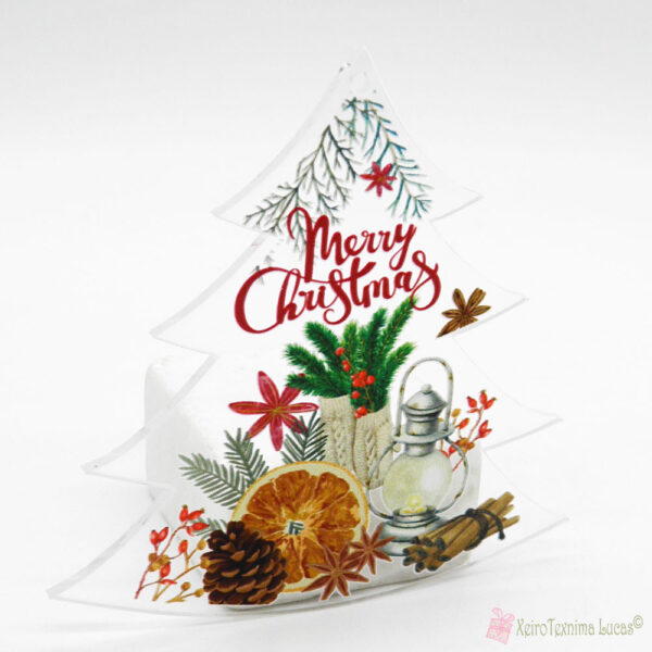 Plexiglass έλατο 10cm Merry Christmas