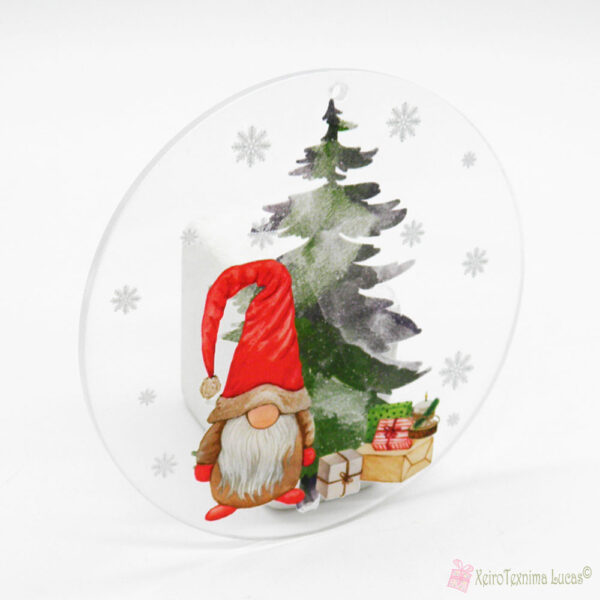 Plexiglass μπάλα 10cm με χριστουγεννιάτικη παράσταση