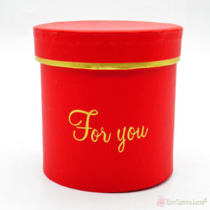 Κόκκινο κυλινδρικό χάρτινο κουτί For You
