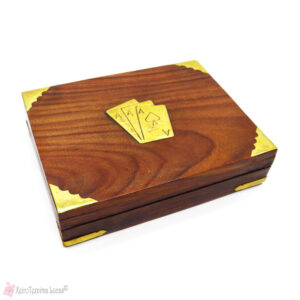 Παραλληλόγραμμο ξύλινο κουτί για τράπουλες