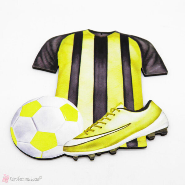 Ξύλινο ποδοσφαιρικό σετ μπλούζα μπάλα παπούτσι