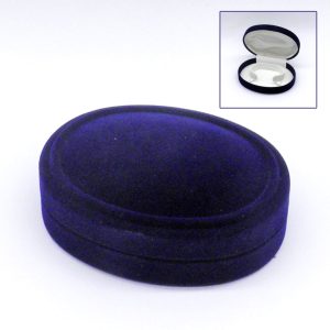Οβάλ βελούδινο κουτί κοσμημάτων σε κόκκινο και μπλε χρώμα για βραχιόλι ή ρολόι | xeirotexnima lucas