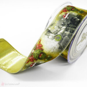 Βελούδινη vintage κορδέλα με τρένο