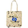 Υφασμάτινη τσάντα με μπλε μάτι και κλαδιά ελιάς 38×42 cm | XeiroTexnima Lucas