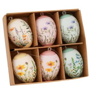 Κρεμαστά πασχαλινά αυγά 6 cm με αγριολούλουδα | xeirotexnima lucas