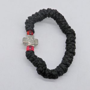 Κομποσχοίνι Βραχιόλι με Επάργυρο Σταυρό «Παναγία - ΤΗΝΟΣ»