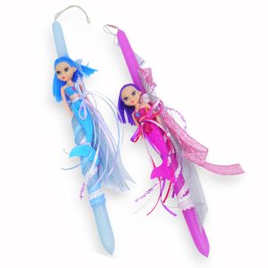 Πασχαλινή λαμπάδα με μικρή γοργόνα | xeirotexnima Lucas