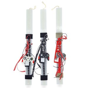 Πασχαλινή λαμπάδα videogame με μπρελόκ χειριστήριο σε διάφορα χρώματα | XeiroTexnima Lucas