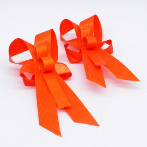 Πορτοκαλί αυτοκόλλητα φιογκάκια με pastel κορδέλα σετ50 | XeiroTexnima Lucas